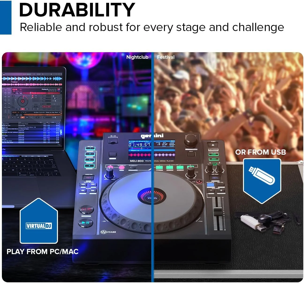 MDJ-900 Professional DJ Media Player 8-Inch Touch Screen USB - Image 5