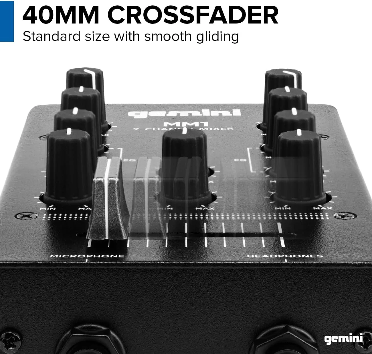 MM1 Professional Metal 2-Channel Pocket DJ Mixer - Portable - Image 3